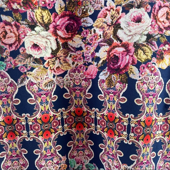 Kachel Anthropologie Petites Colorful Printed Silk Blouse Top Size 6P - Picture 4 of 9